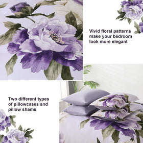 Dobuyly purple queen comforter set pillowcases complement the look with soft breathable fabric