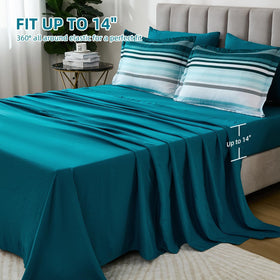 Dobuyly Teal Queen pillowcases with envelope closures for neat bedding