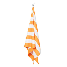 Dock & Bay Ipanema Orange towel with vibrant color on sand