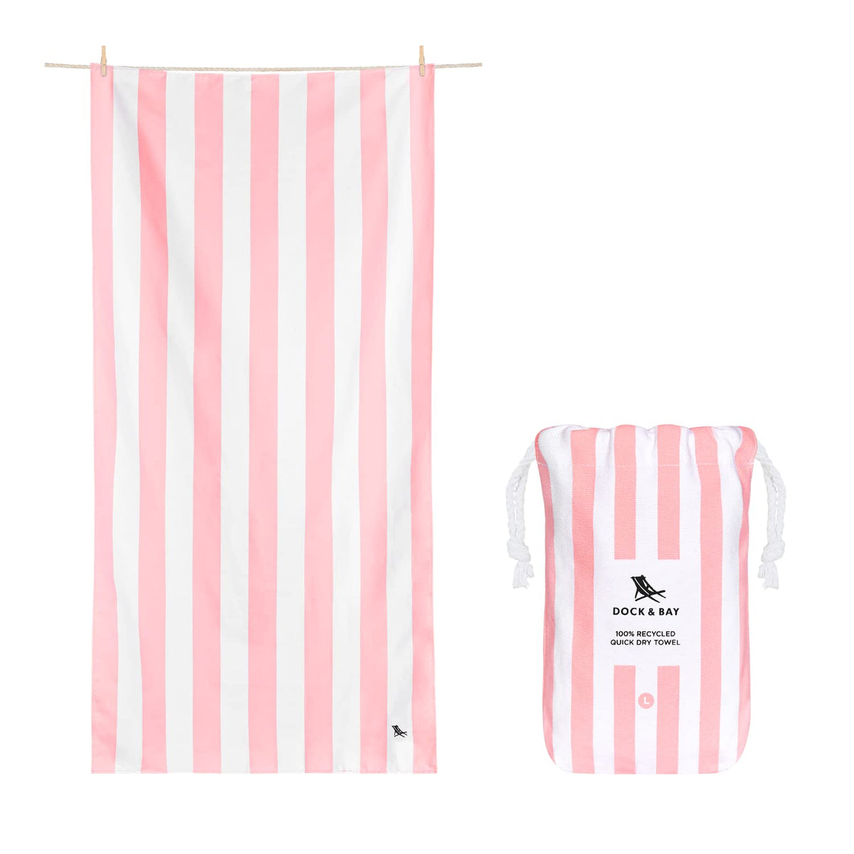 Dock & Bay Beach Towel quick-dry fabric for fast post-swim refresh.