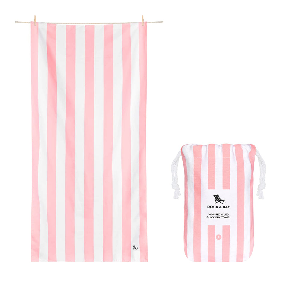 Dock & Bay Beach Towel quick-dry fabric for fast post-swim refresh.