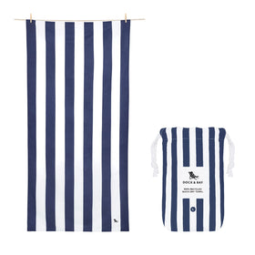 Dock & Bay cabana stripe towel with quick-dry performance for beach days.