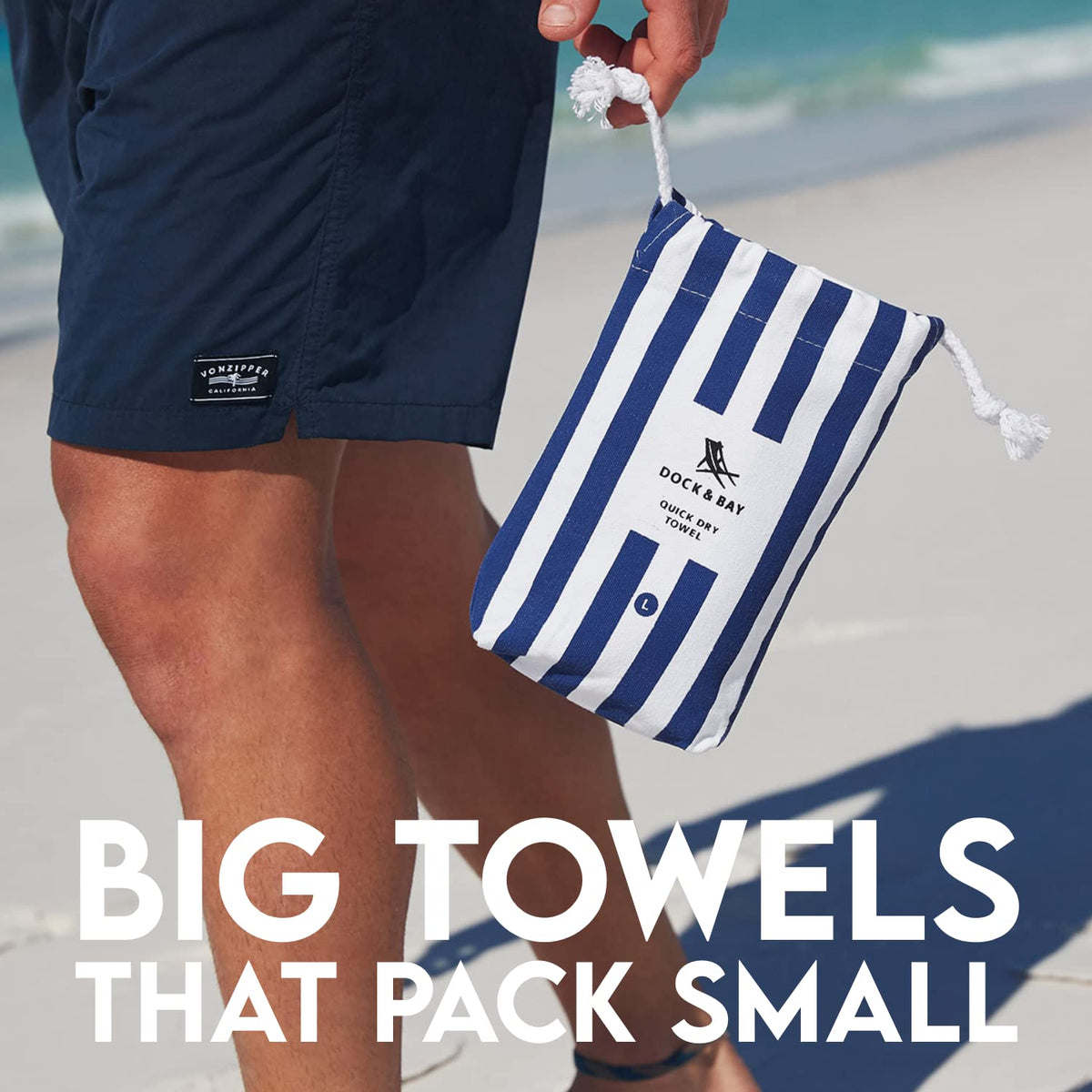 Dock & Bay eco towel uses 100% recycled materials.
