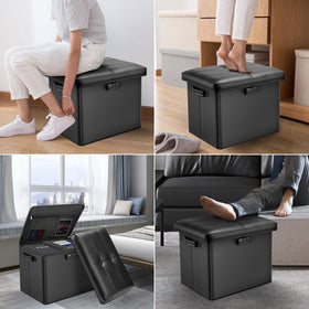 DocSafe 17-inch fireproof storage ottoman side view showing sturdy build