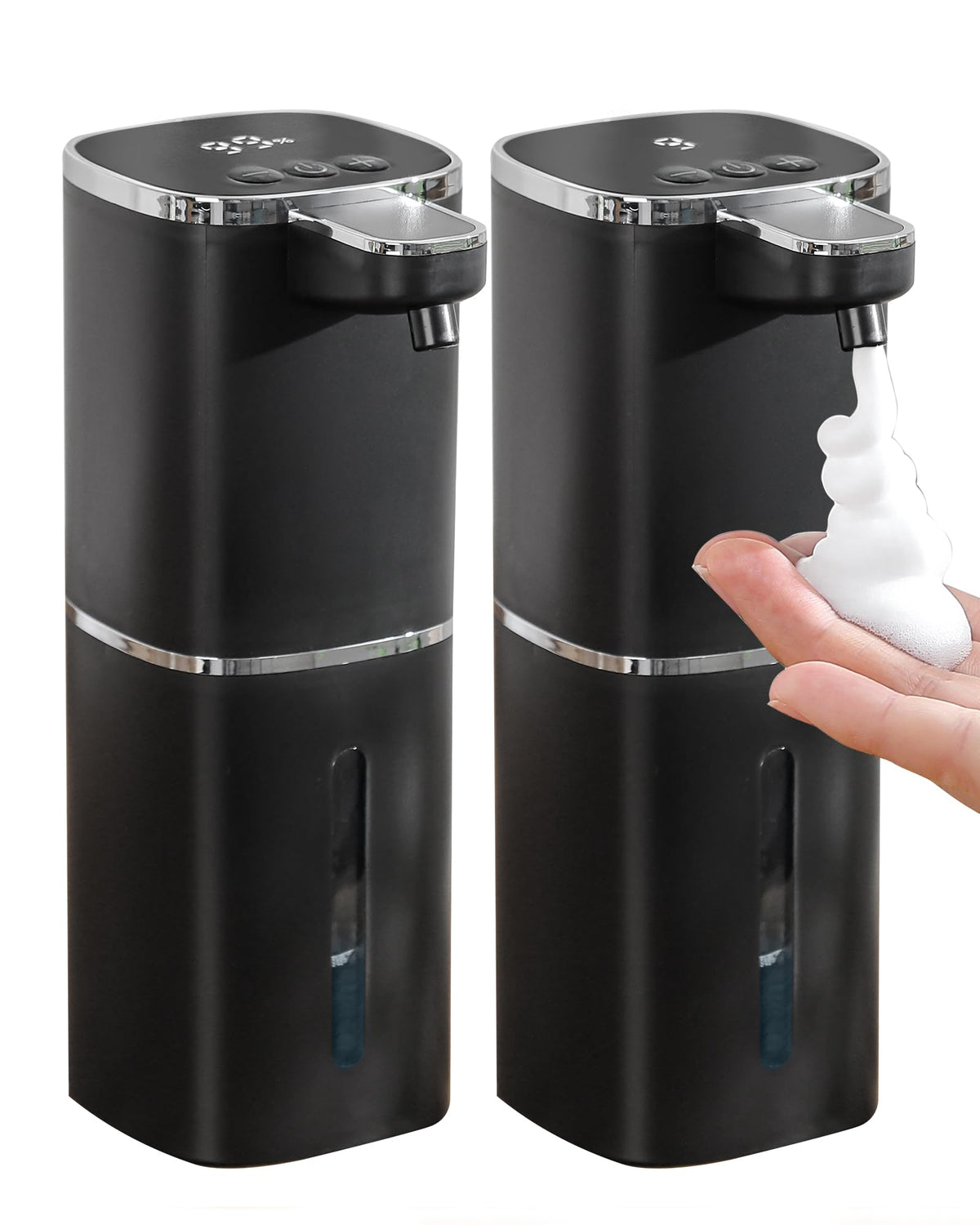 DODO MEKIA 2-pack foaming dispenser front view with touchless sensor