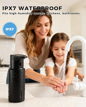 DODO MEKIA IPX7 waterproof badge emphasizing durability in humid spaces.