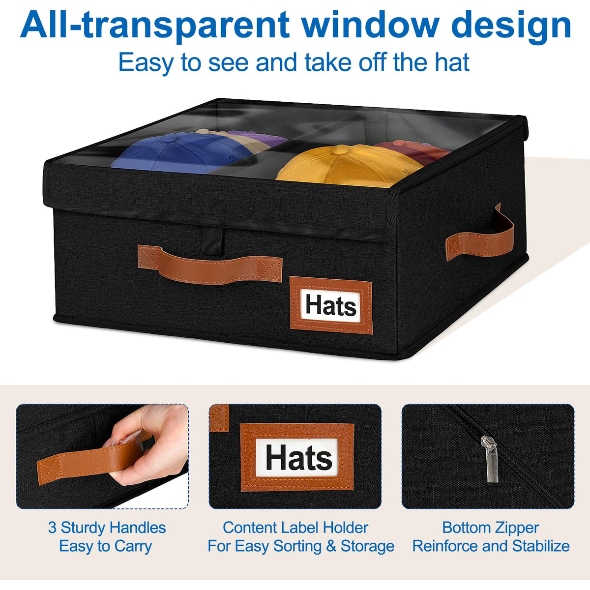 Dofilachy adjustable center divider keeps hats neat and organized.