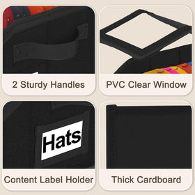 Dofilachy closet display hat box keeps hats visible.