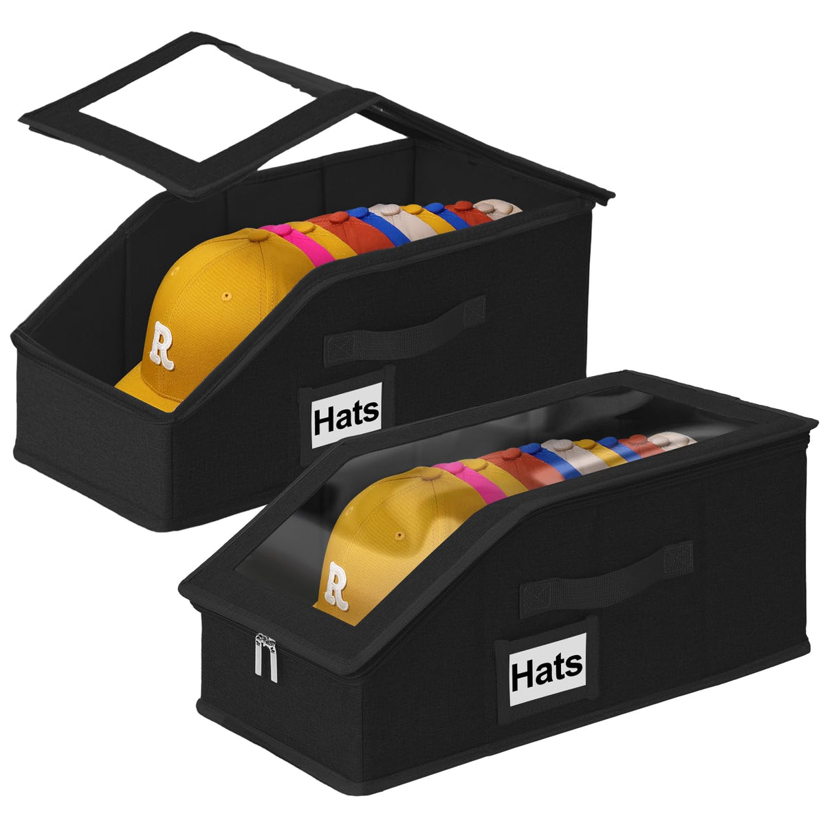 Dofilachy two-pack hat storage keeps 28 caps neatly organized and accessible.