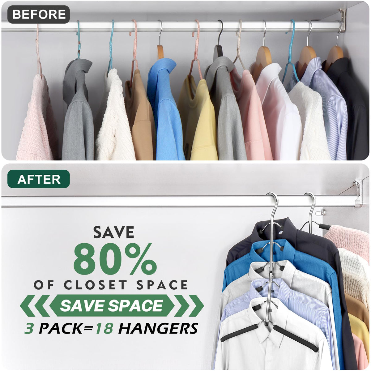 DOIOWN 360° swivel hook demonstrates easy access and quick outfit changes