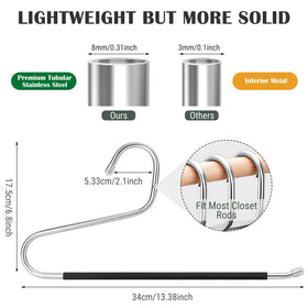DOIOWN 8mm thick pants hanger provides robust support for bulky pants