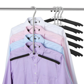 DOIOWN stainless steel blouse and shirt hangers with non-slip design.