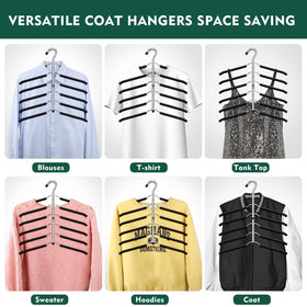DOIOWN non-slip padded hangers keep shirts and sweaters neatly in place