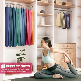 DOIOWN leggings organizer closet hanger keeps yoga pants neatly clipped and accessible.