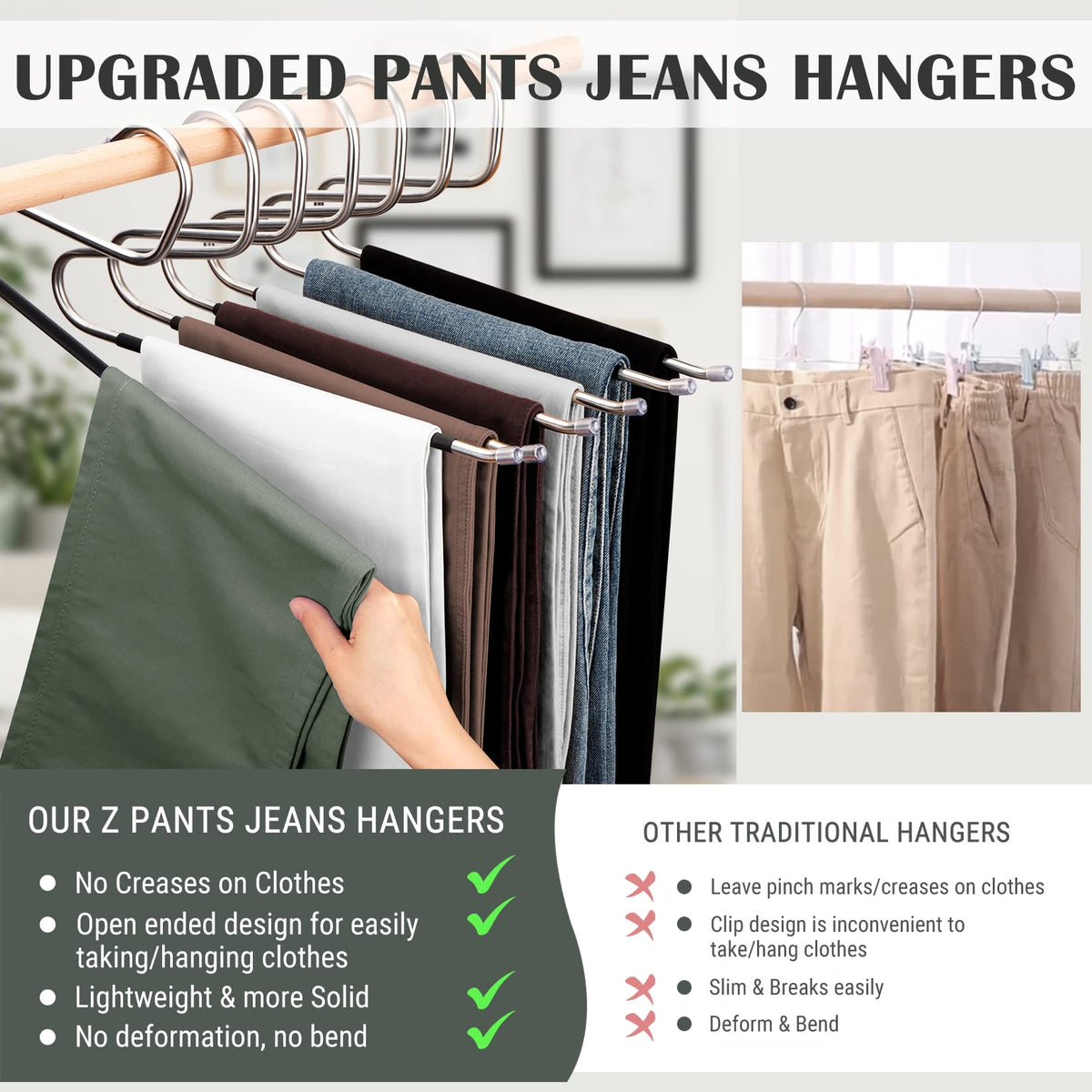 DOIOWN space-saving multifunctional hanger holds pants, scarves, and towels