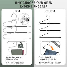DOIOWN Z-shaped open-ended hanger for quick access and organized wardrobe