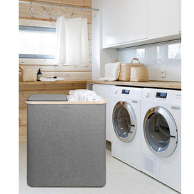 Dokehhom dark grey finish matches modern bedrooms and laundry rooms.