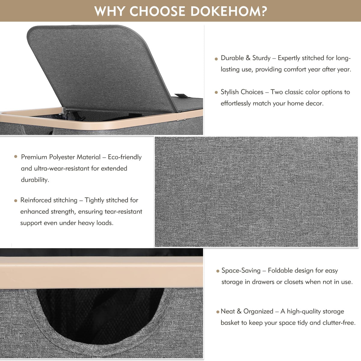 Dokehhom six fiber rods reinforce stability during daily use.
