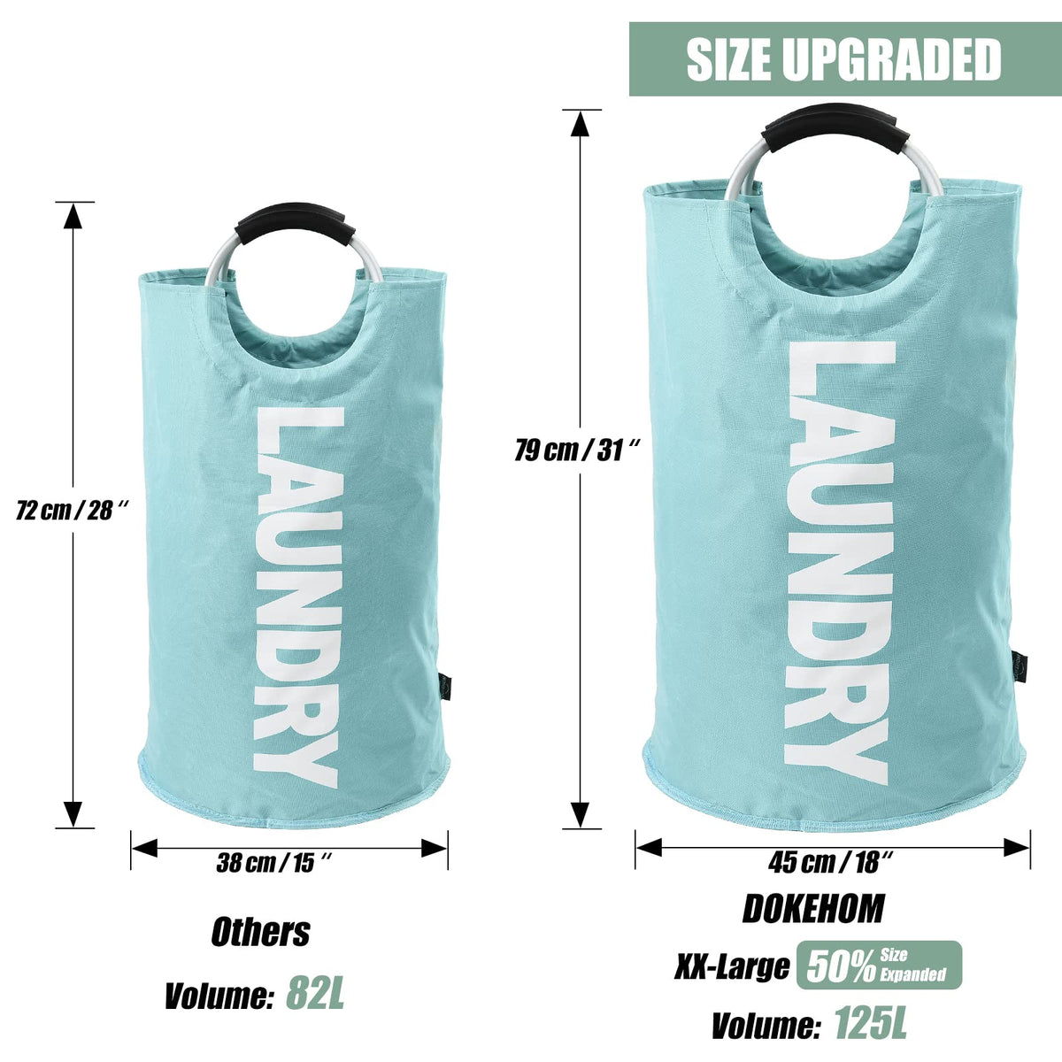 DOKEHOM 125L XL, collapsed form saves space when not in use