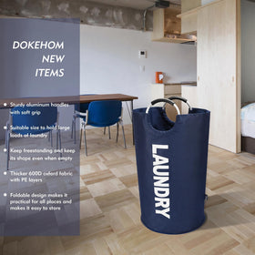 DOKEHOM 125L X-Large basket side view highlights slim profile for space-saving storage.