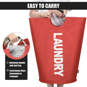 DOKEHOM red collapsible basket folded for compact storage.