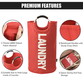 DOKEHOM red basket with clothes demonstrating versatile use.