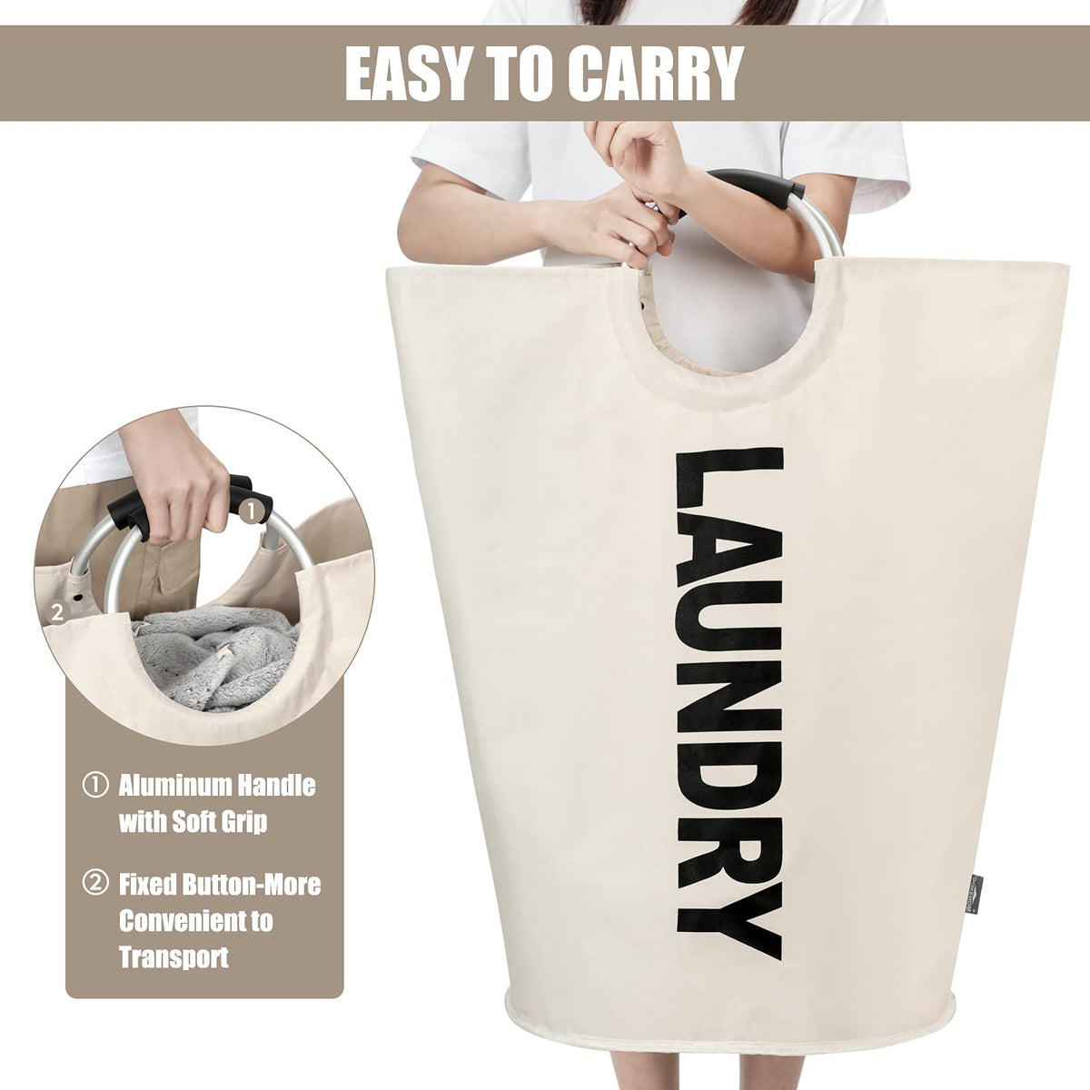 DOKEHOM dimensions show 125L capacity and tall form for easy sorting