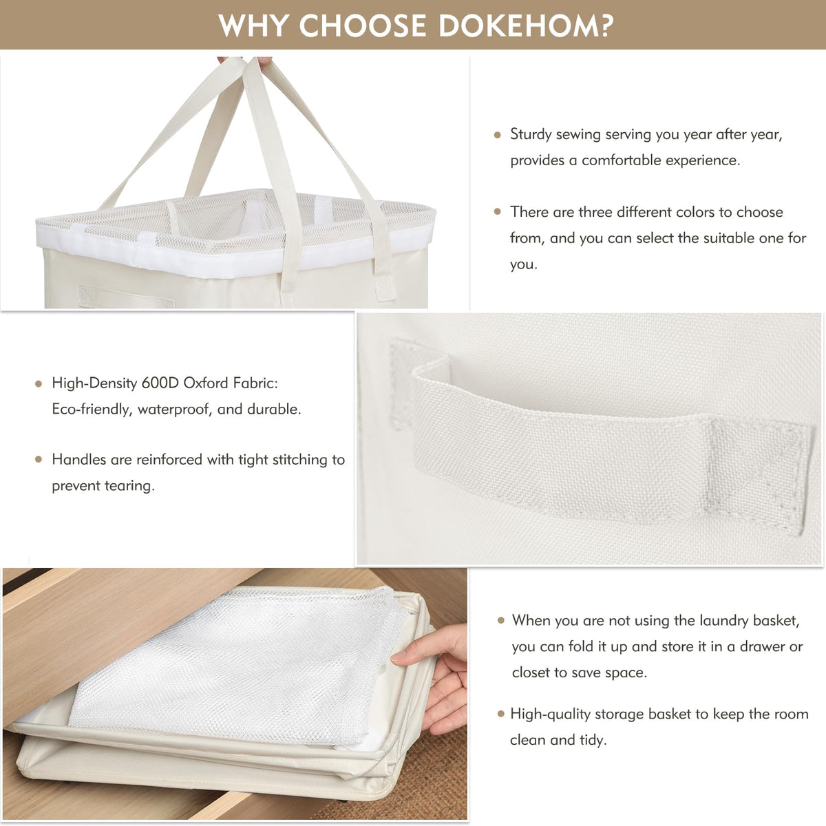 DOKEHOM 16x12x29 inch frame provides roomy 90L capacity.