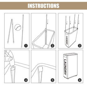 Sturdy metal top frame on DOKEHOM laundry hamper for solid structure.