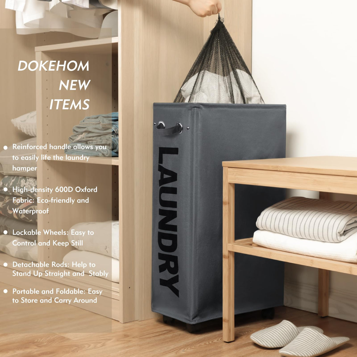 Removable mesh wash bag from DOKEHOM for easy cleaning and washing.