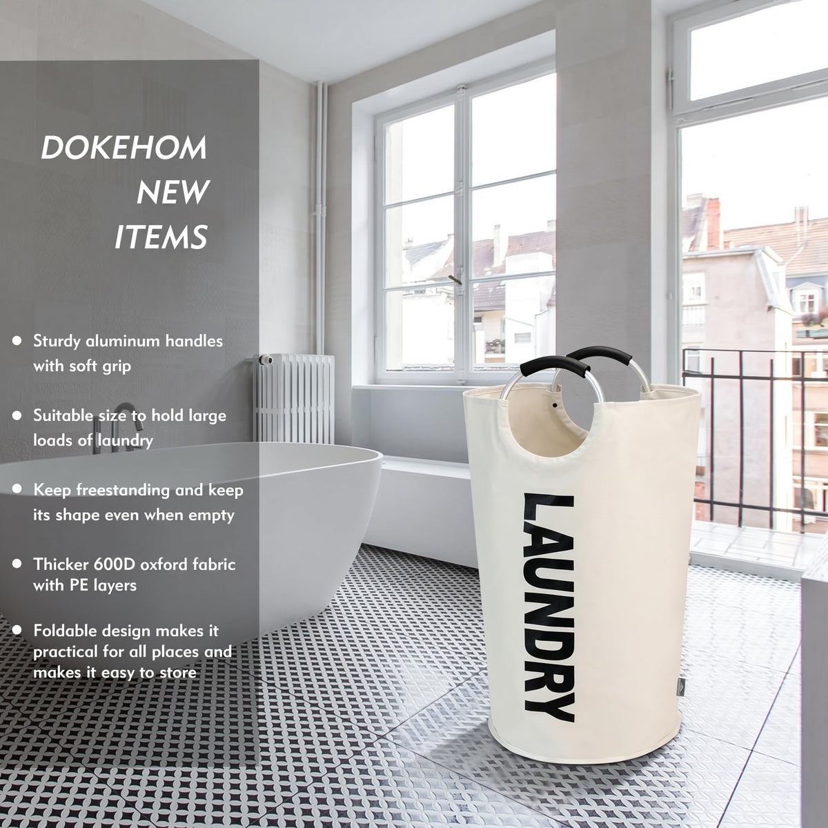 DOKEHOM soft-handle aluminum frame with EVA grip for comfortable carrying
