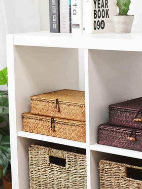 DOKOT wicker storage bins for home decor and clutter reduction.