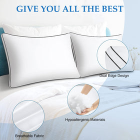 DolceLuna pillow gusset sideband close-up highlights balanced support for sleepers.