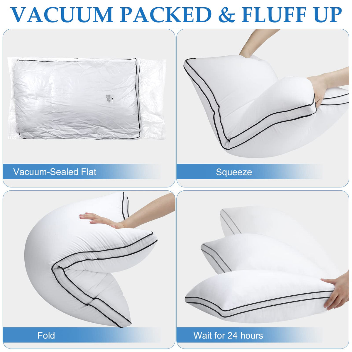 DolceLuna king size 19x34 inches fits standard pillowcases with ease.