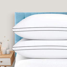 DolceLuna king-size pillow 2-pack side sleepers, soft yet supportive for all-night comfort.