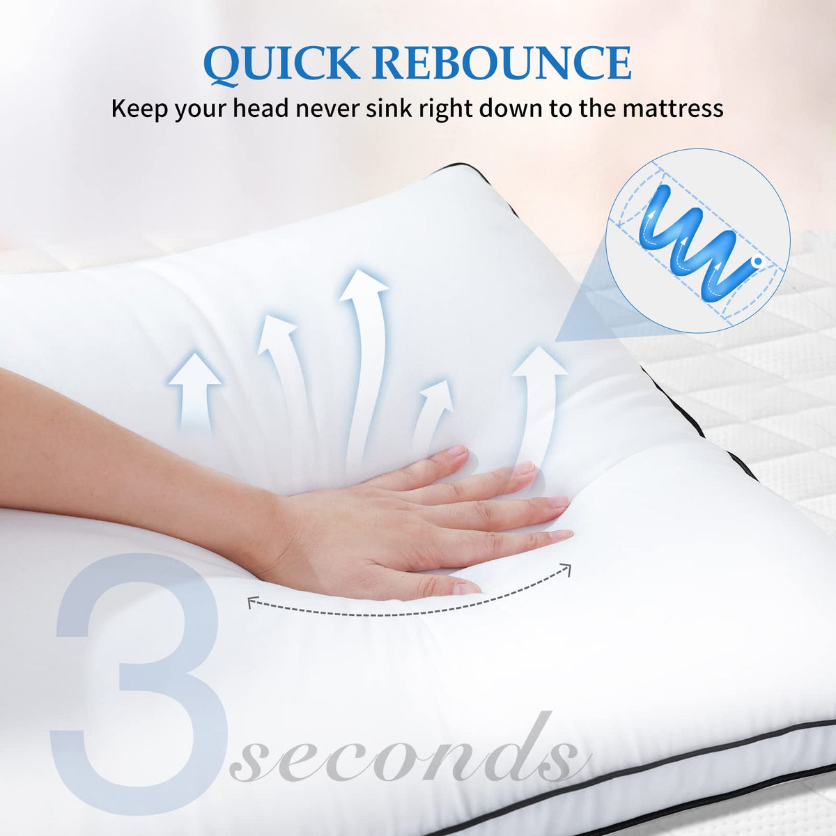 DolceLuna king pillow 2-pack soft support ideal for hotel-quality rest.