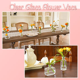 DOLEEYAE 12 unique shapes bud vases offer mix-and-match centerpiece options.