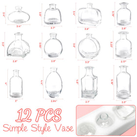 DOLEEYAE Clear glass bud vase with perfume bottle silhouette for chic decor.