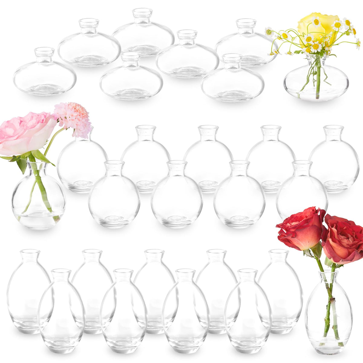 DOLEEYAE glass bud vase set 28 style-a arrangement for rustic centerpieces