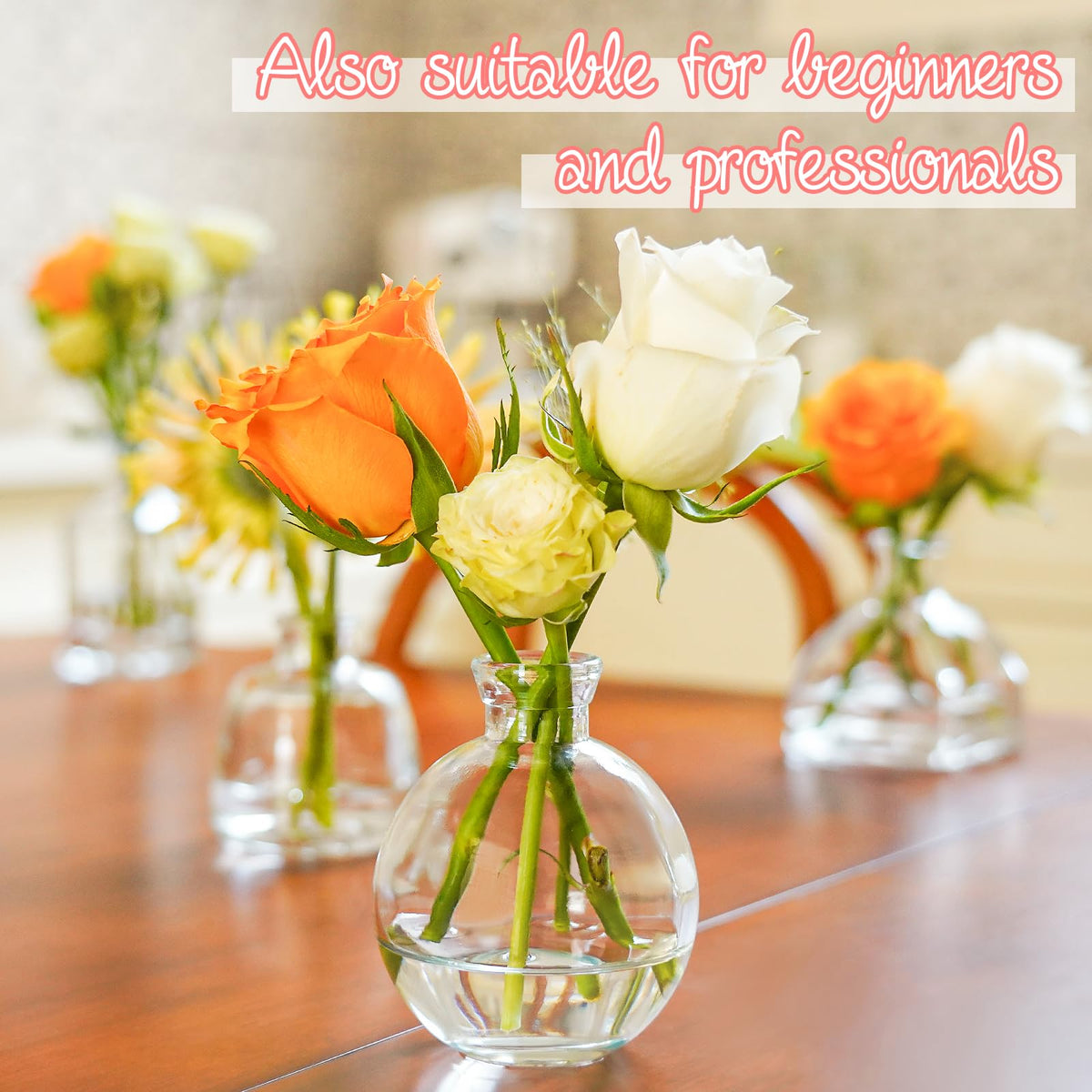 DOLEEYAE Thick glass bud vase emphasizes durability and pristine clarity.