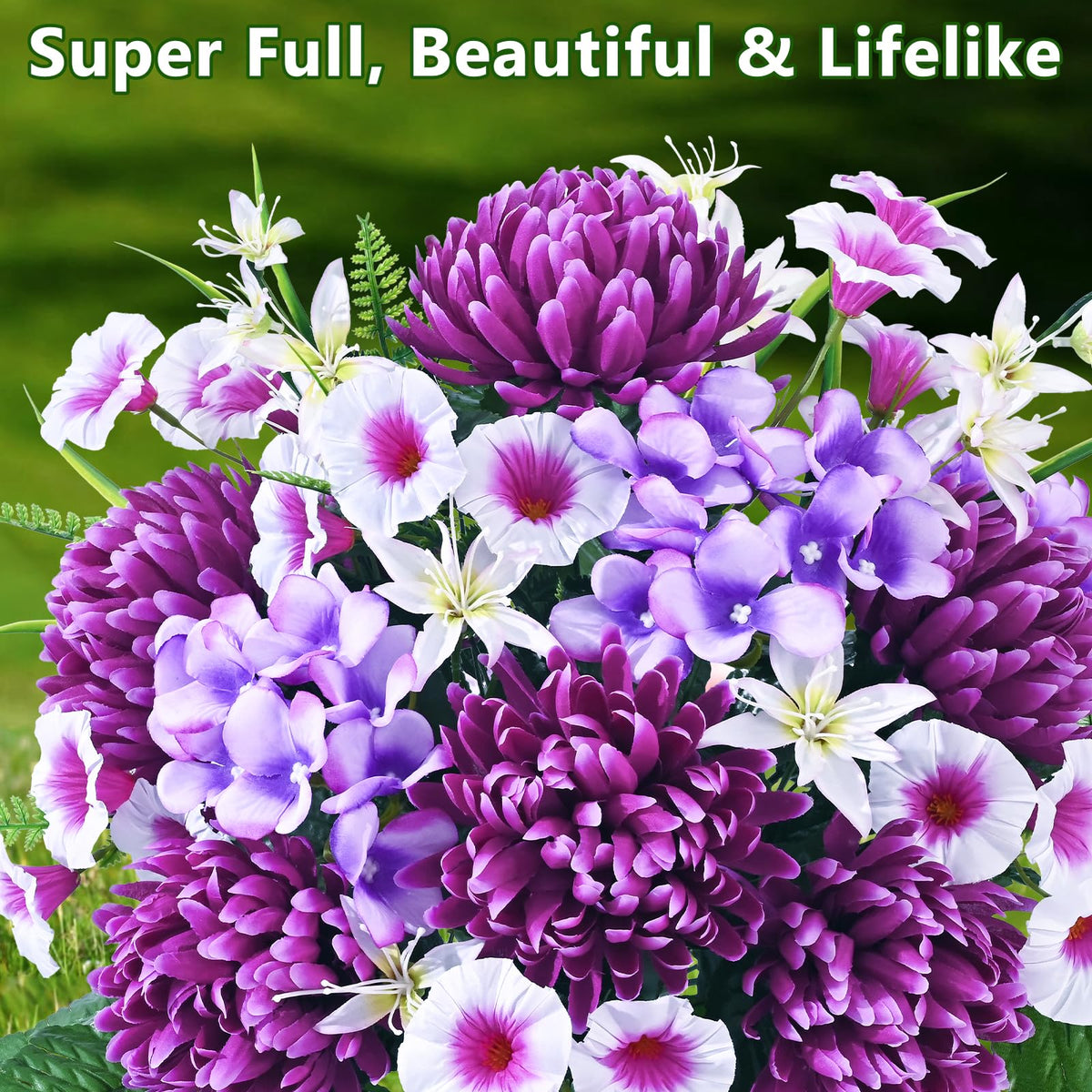 Dolicer artificial cemetery flowers vases included for easy grave setup