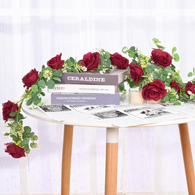 Dolicer artificial flower garland detail with silk roses.