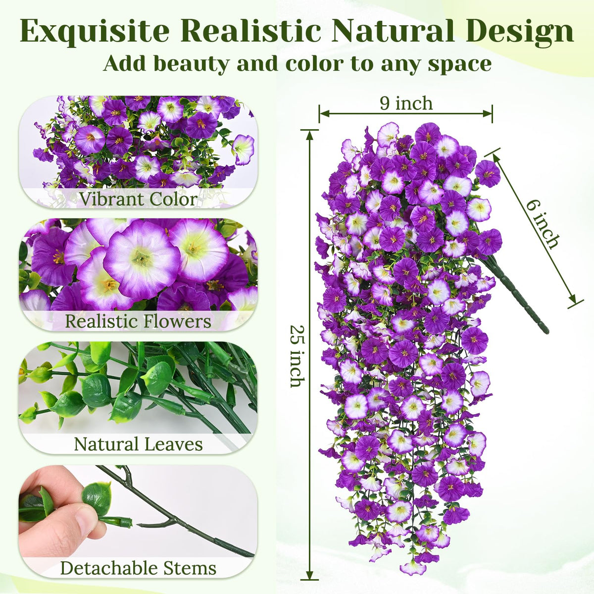 Dolicer easy-maintenance hanging flowers require no watering or pruning.