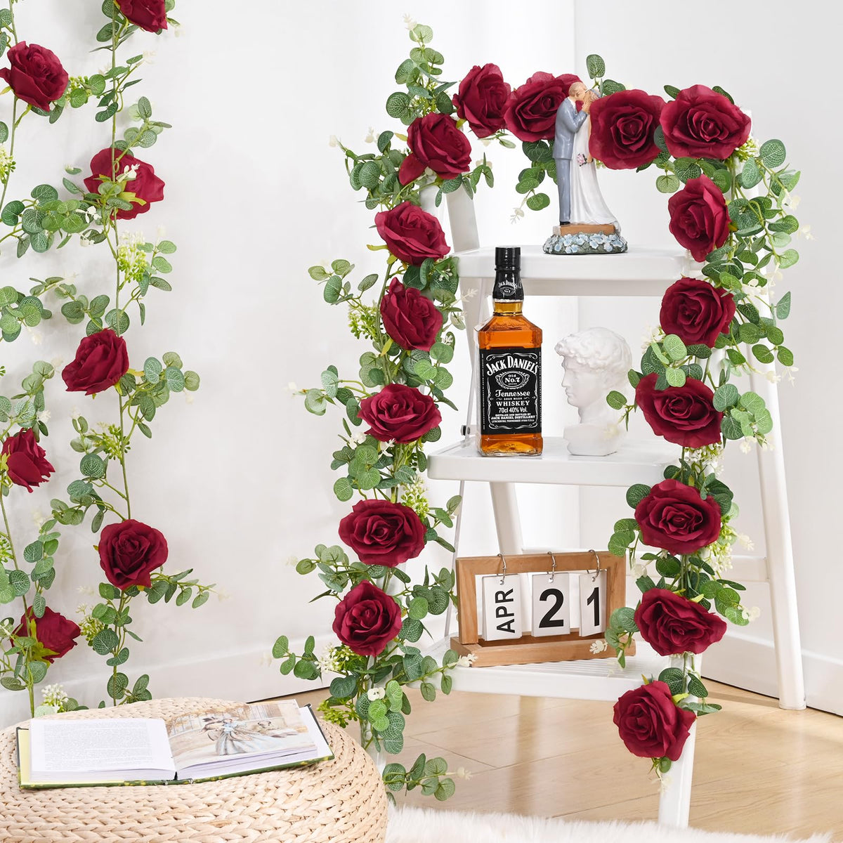 Dolicer outdoor garden backdrop garland creates seasonal charm.