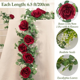 Dolicer table centerpiece garland adds romantic greenery.