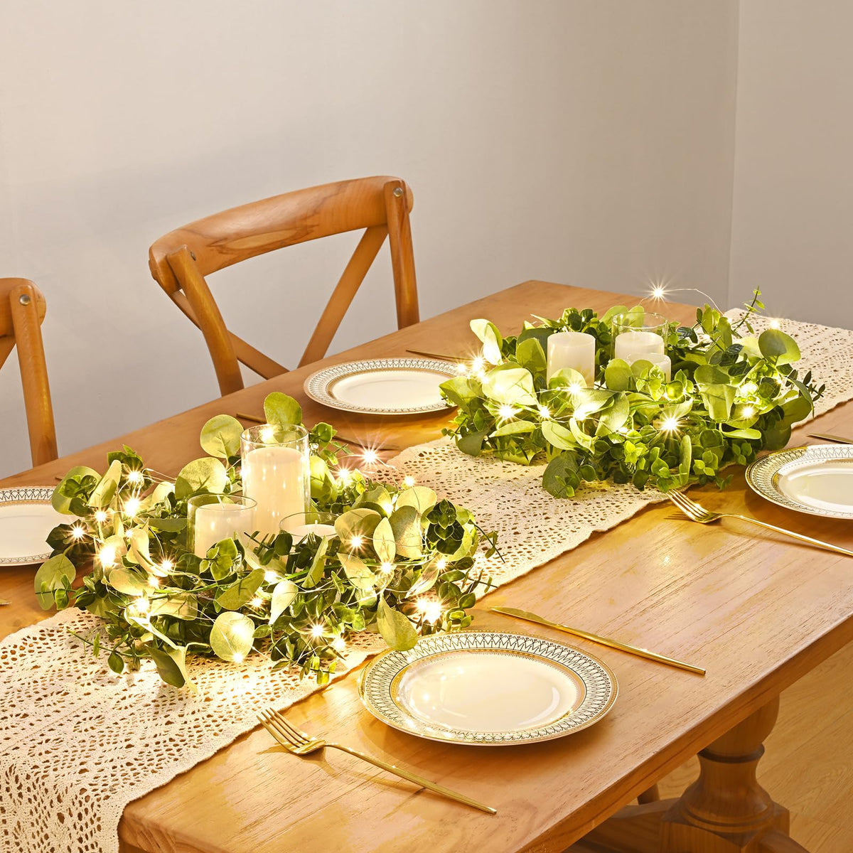 Dolicer table centerpiece eucalyptus garland for stylish tables