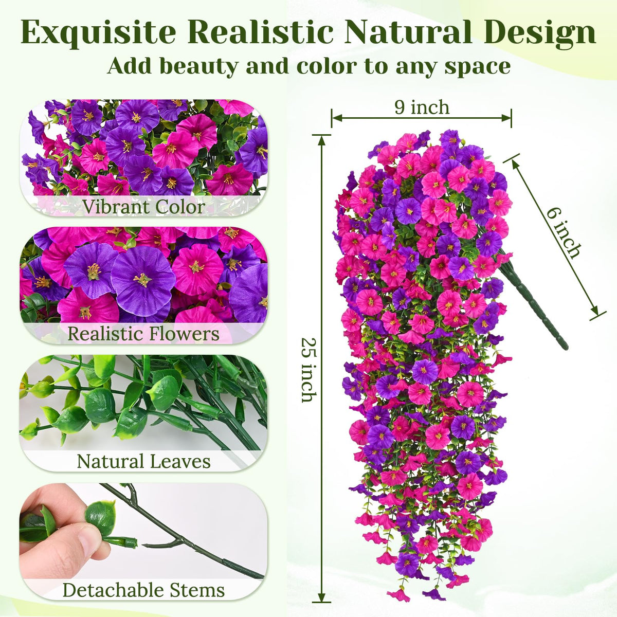 Dolicer UV-resistant faux flowers maintaining color in sun