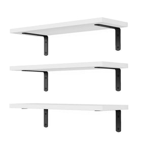 DOLLFIO 3-set floating shelves on wall display offering flexible décor and extra storage.