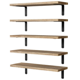 DOLLFIO 5-set floating shelves wall-mount assembly for versatile storage.