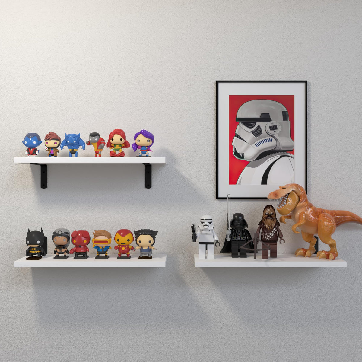 DOLLFIO wall shelves in living room setup add style and practical display space.